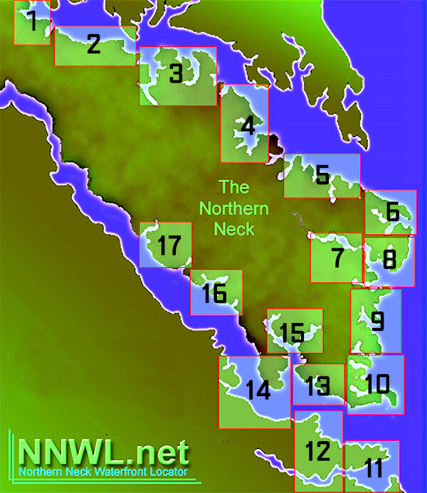 Northern Neck Maps with numbers